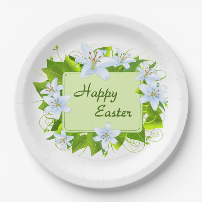Happy Easter Paper Plates (Front)