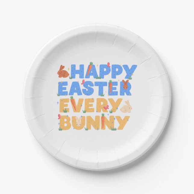 Happy Easter Paper Plates (Front)