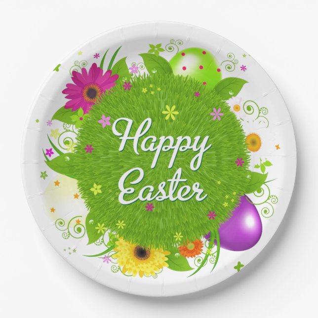 Happy Easter Paper Plates (Front)