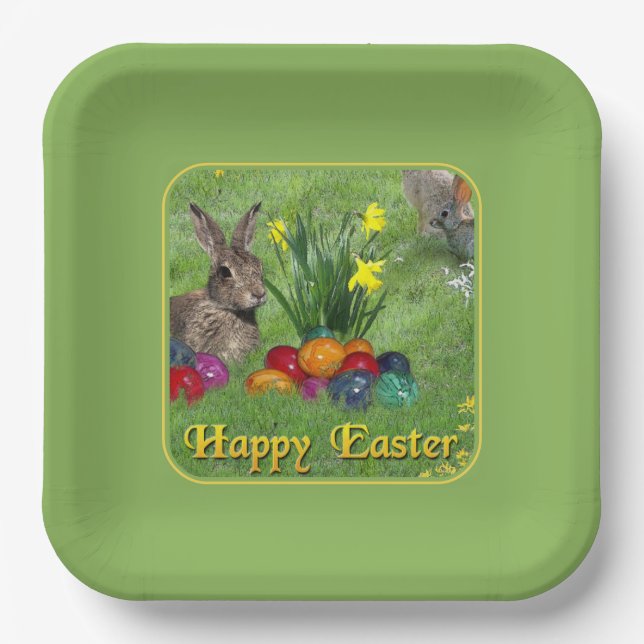 Happy Easter Paper Plates (Front)