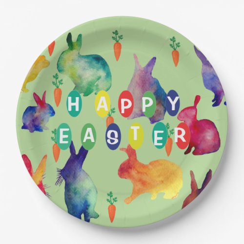 Happy Easter Paper Plates 9 in