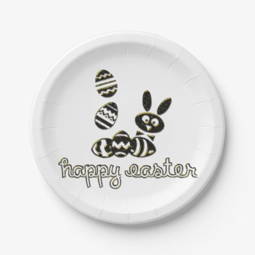 Happy Easter Paper Plates  Digital Embossed effect