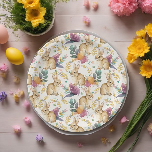 Happy Easter Party Bunnies Galore Paper Plates (Creator Uploaded)