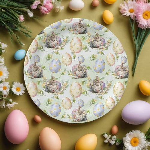 Happy Easter Party Bunny Celebration Paper Plates