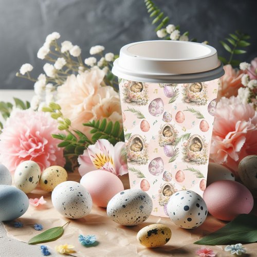 Happy Easter Party Bunny Celebration Pink Paper Cups
