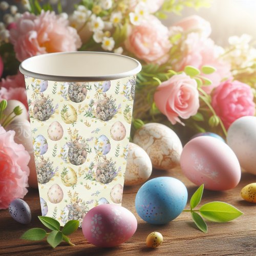 Happy Easter Party Bunny Celebration Yellow Paper Cups