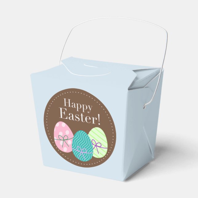 Happy Easter Party Favor Box With Eggs (Front Side)