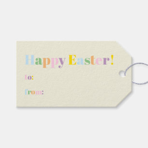 Happy Easter pastel colors modern typography cute Gift Tags