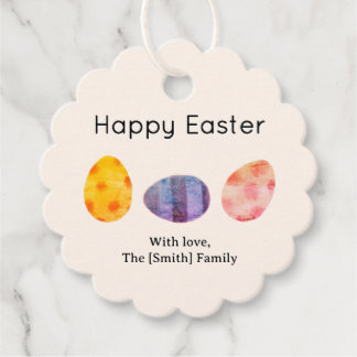 Happy Easter Pastel Eggs Custom Family Favor Tags