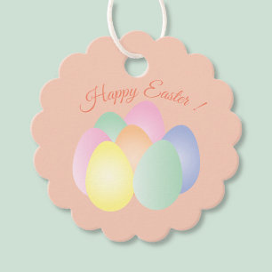 Happy Easter Pastel Eggs Gift Favor Tags