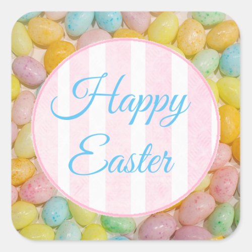 Happy Easter Pastel Jelly Bean Stickers