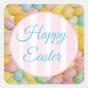 Happy Easter Pastel Jelly Bean Stickers