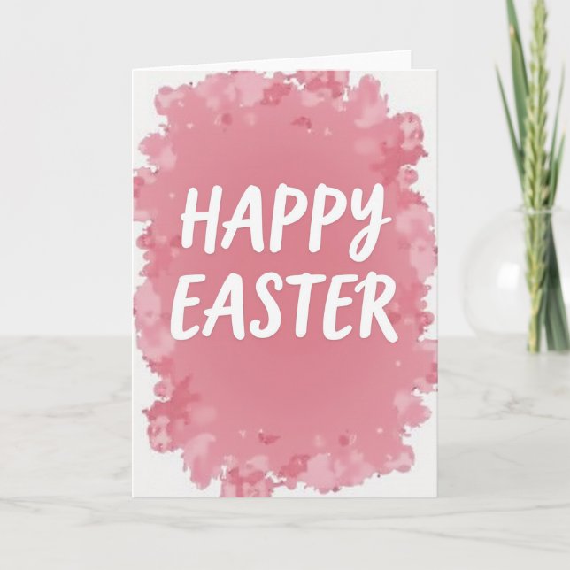 Happy Easter Pastel Pink Card (Front)