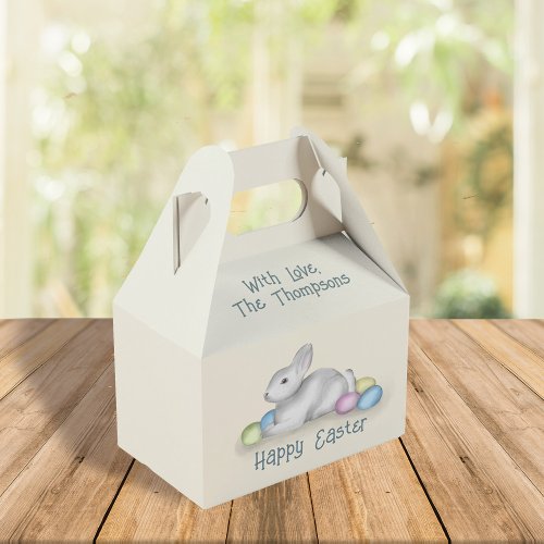 Happy Easter Pastel Simple Bunny Typography Favor Boxes