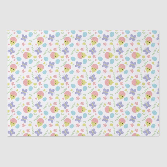 Happy Easter Pastel Spring Cute Chick Egg Tissue Paper (Front)