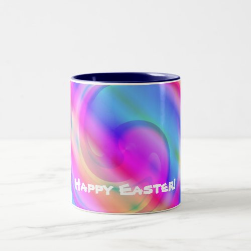 Happy Easter Pastel Swirl ZSSG Two_Tone Coffee Mug