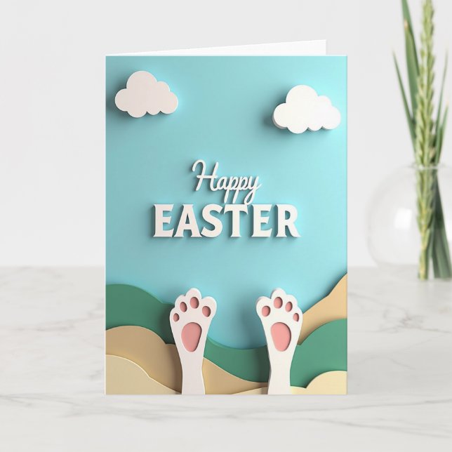 Happy Easter Paws Greeting Card (Front)