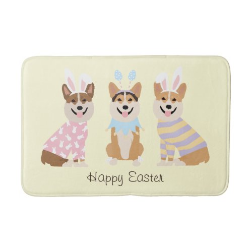 Happy Easter Pembroke Welsh Corgi Dogs Bath Mat