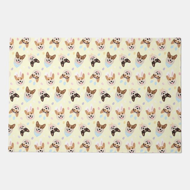 Happy Easter Pembroke Welsh Corgi Dogs Doormat (Front)