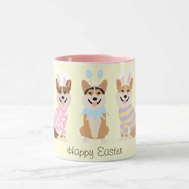 Happy Easter Pembroke Welsh Corgi Dogs Mug (Center)