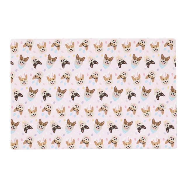 Happy Easter Pembroke Welsh Corgi Dogs Placemat (Front)