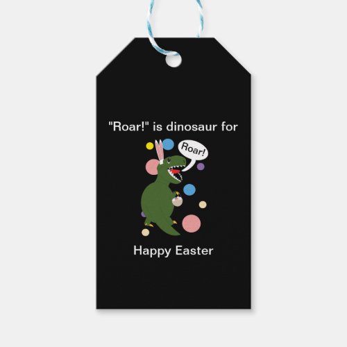 Happy Easter Personalize Funny Dinosaur T Rex Gift Tags