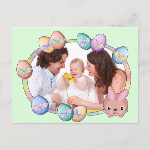 Happy Easter Personalized Family Photo Postcard