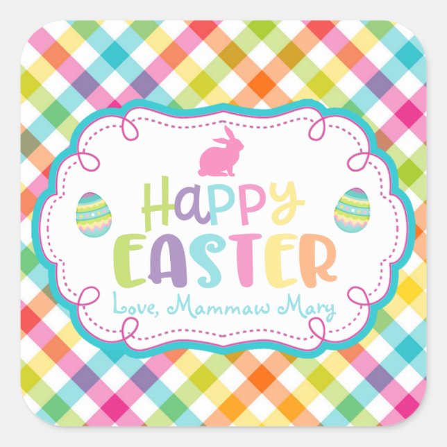 Happy Easter Personalized Sticker (Front)