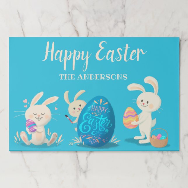 Happy Easter Personalized Tear Away Paper Placemat (Front)