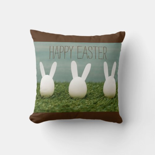 Happy Easter Personalized Text Throw Pillow
