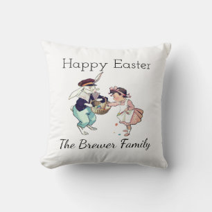 Happy Easter Personalized Throw Pillow