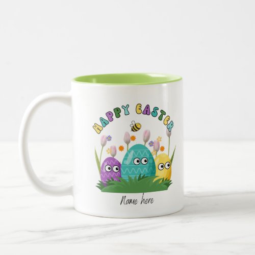 Happy Easter Personalized Two_Tone Coffee Mug