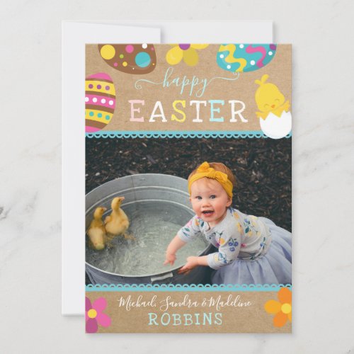 Happy Easter Photo Family Cute  Holiday Card