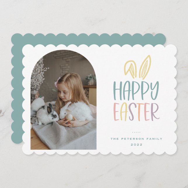 Happy Easter Photo Holiday Card (Front/Back)