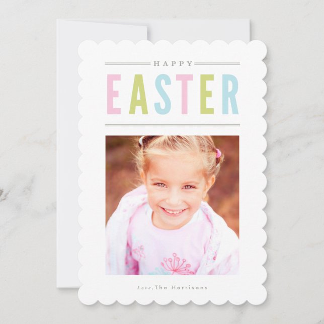 Happy Easter Photo Personalized Easter Holiday Card (Front)