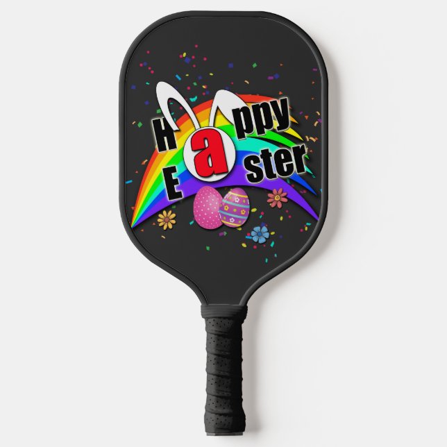 Happy Easter Pickleball Paddle (Front)