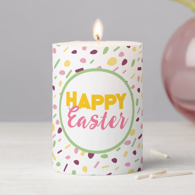 Happy Easter. Pillar Candle (In Situ)