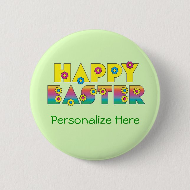 Happy Easter Pinback Button (Front)