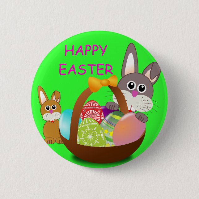 HAPPY EASTER PINBACK BUTTON (Front)