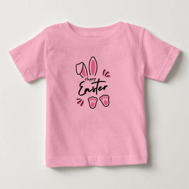 Happy Easter (Pink) Baby T-Shirt (Front)
