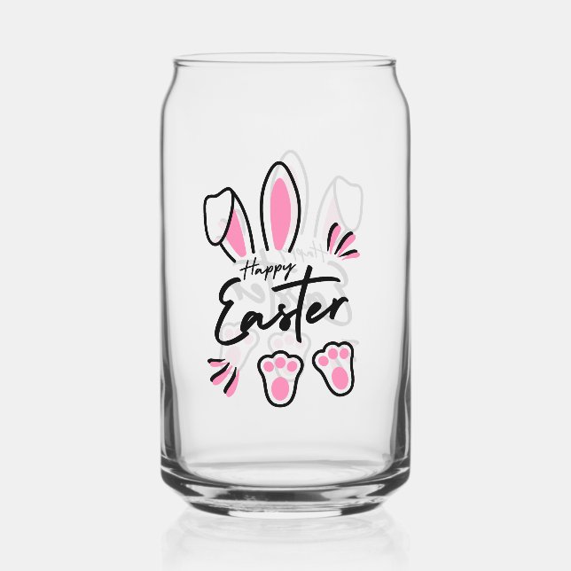 Happy Easter (Pink) Can Glass (Front)