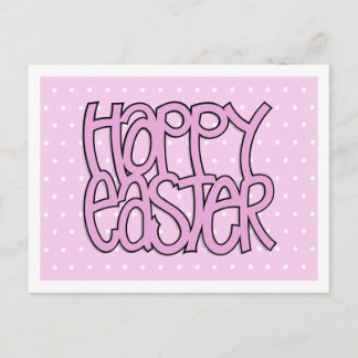 Happy Easter pink dot Postcard