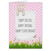 Happy Easter-pink gingham with flowers (Front)
