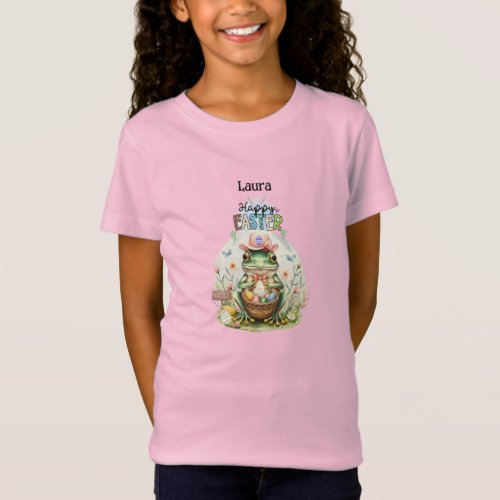 Happy Easter Pink Hat Frog with Eggs for Leap Year T_Shirt