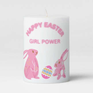 🌸 "Happy Easter" Pink Lettering Scented Pillar Candle