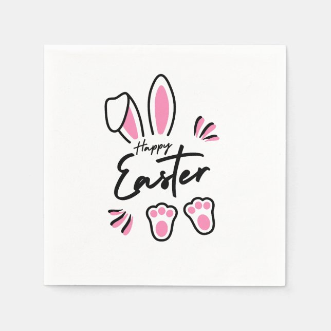 Happy Easter (Pink) Napkins (Front)