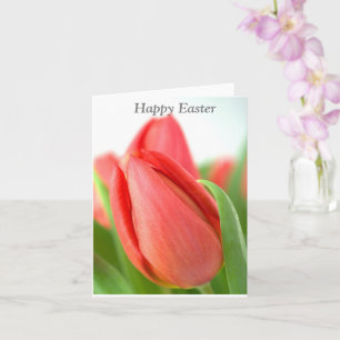 Happy Easter Pink Tulips Card