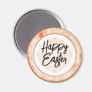 Happy Easter Pink Vintage Frame Magnet