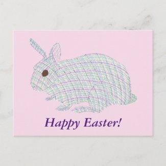 Happy Easter Plaid Bunny Rabbit Postcards