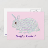 Happy Easter Plaid Bunny Rabbit Postcards (Front/Back)
